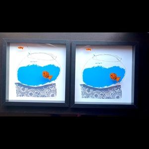 IKEA Olunda black frames fishbowls  - 2pc